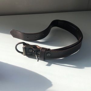 Logical leather brown dog collar